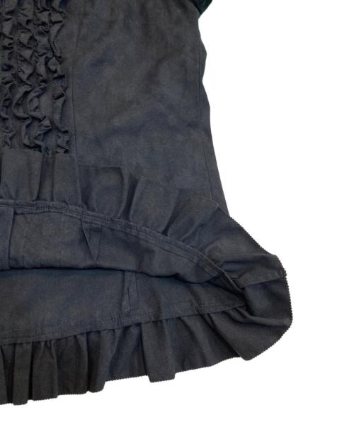 PINK HOUSE（ピンクハウス）PINK HOUSE (ピンクハウス) フェイクスウェードフリルブラウス ブラック サイズ:記載なしの古着・服飾アイテム