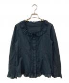 PINK HOUSEピンクハウス）の古着「フリルブラウス」｜ブラック