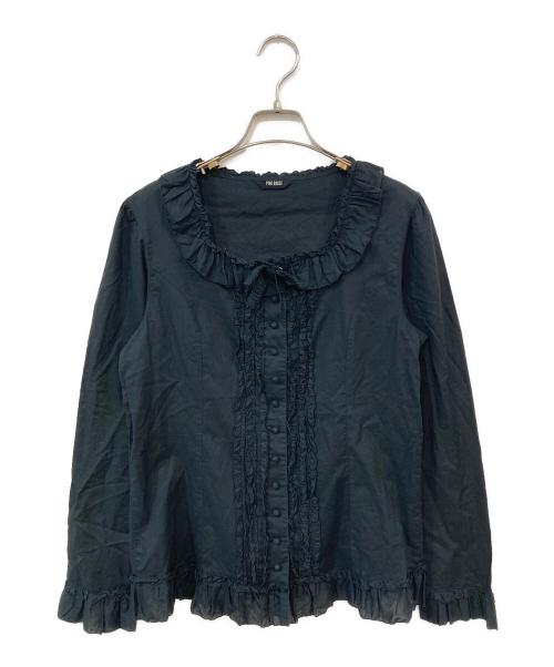 PINK HOUSE（ピンクハウス）PINK HOUSE (ピンクハウス) フリルブラウス ブラック サイズ:記載なしの古着・服飾アイテム