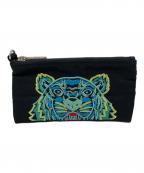 KENZOケンゾー）の古着「タイガー刺繍ジップポーチ」｜ブラック