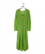 Ameriアメリ）の古着「MEDI LACE MESH KNIT FLARE DRESS」｜グリーン