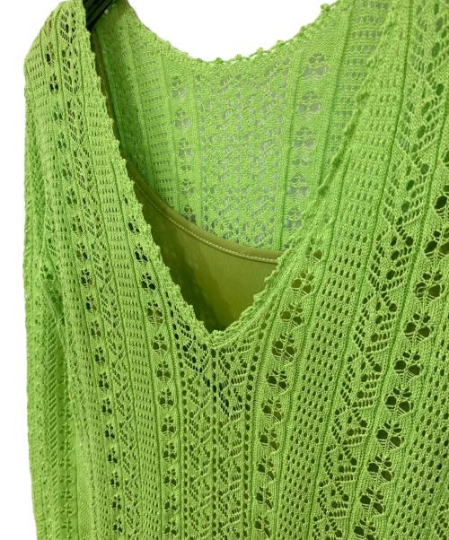 Ameri（アメリ）Ameri (アメリ) MEDI LACE MESH KNIT FLARE DRESS グリーン サイズ:Sの古着・服飾アイテム