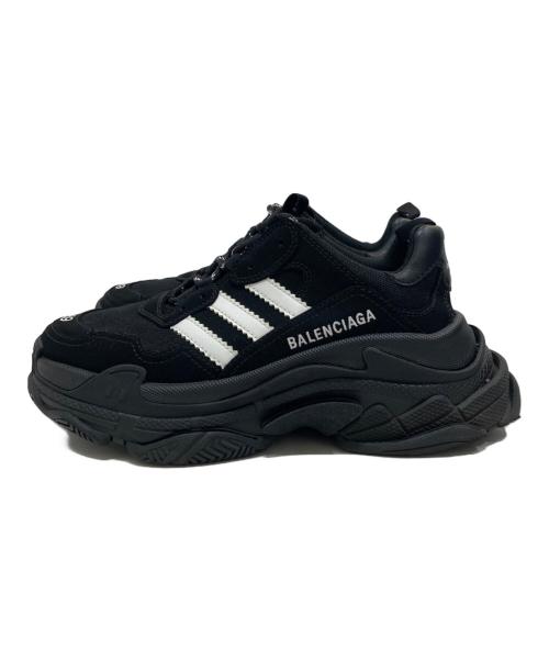 BALENCIAGA（バレンシアガ）BALENCIAGA (バレンシアガ) adidas (アディダス) リプルS メッシュ×レザー スニーカー ブラック サイズ:SIZE 26cmの古着・服飾アイテム