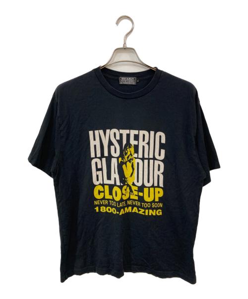 Hysteric Glamour（ヒステリックグラマー）Hysteric Glamour (ヒステリックグラマー) CLOSE UP プリント T ブラック サイズ:SIZE Lの古着・服飾アイテム