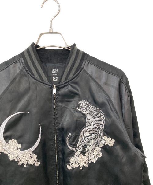朧（オボロ）朧 (オボロ) 三日月と虎 柄 スカジャン ブラック サイズ:SIZE Lの古着・服飾アイテム