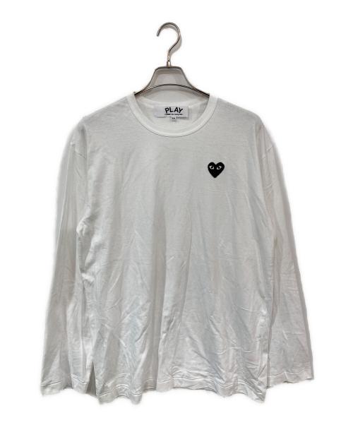 PLAY COMME des GARCONS（プレイコムデギャルソン）PLAY COMME des GARCONS (プレイコムデギャルソン) 長袖カットソー ホワイト サイズ:XXLの古着・服飾アイテム