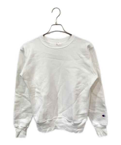 Champion REVERSE WEAVE（チャンピオン リバース ウィーブ）Champion REVERSE WEAVE (チャンピオン リバース ウィーブ) 単色タグ復刻 クルーネックスウェット ホワイト サイズ:SIZE Mの古着・服飾アイテム