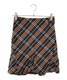 BURBERRY BLUE LABEL（バーバリーロンドンブルーレーベル）の古着「チェックスカート」｜ブラック