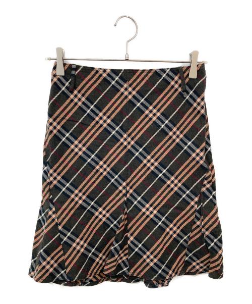 BURBERRY BLUE LABEL（バーバリーロンドンブルーレーベル）BURBERRY BLUE LABEL (バーバリーロンドンブルーレーベル) チェックスカート ブラック サイズ:SIZE 36の古着・服飾アイテム