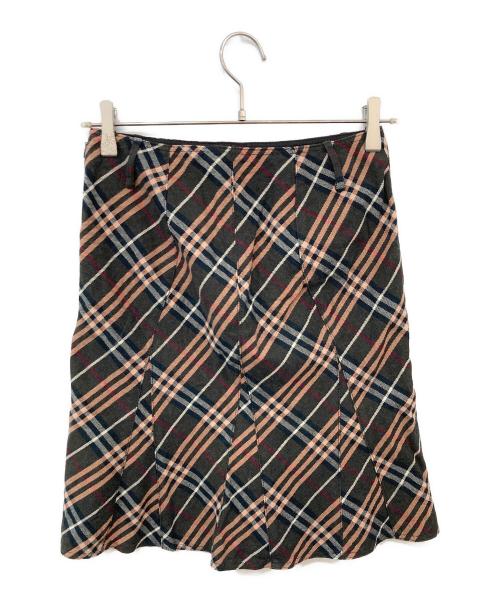 BURBERRY BLUE LABEL（バーバリーロンドンブルーレーベル）BURBERRY BLUE LABEL (バーバリーロンドンブルーレーベル) チェックスカート ブラック サイズ:SIZE 36の古着・服飾アイテム
