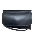 YAHKIヤーキ）の古着「フラップレザーショルダーバッグ」｜ブラック