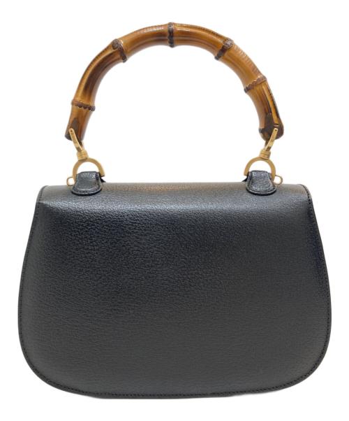 GUCCI（グッチ）GUCCI (グッチ) ターンロックバンブー 2WAYハンドバッグ ブラックの古着・服飾アイテム
