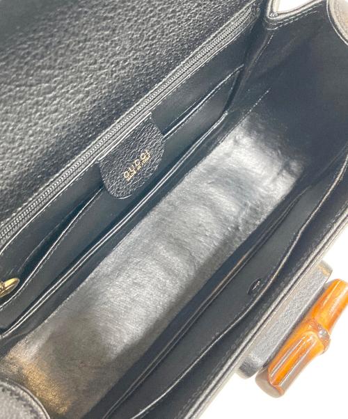 GUCCI（グッチ）GUCCI (グッチ) ターンロックバンブー 2WAYハンドバッグ ブラックの古着・服飾アイテム