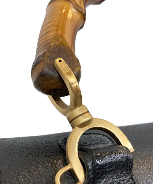 GUCCI（グッチ）GUCCI (グッチ) ターンロックバンブー 2WAYハンドバッグ ブラックの古着・服飾アイテム