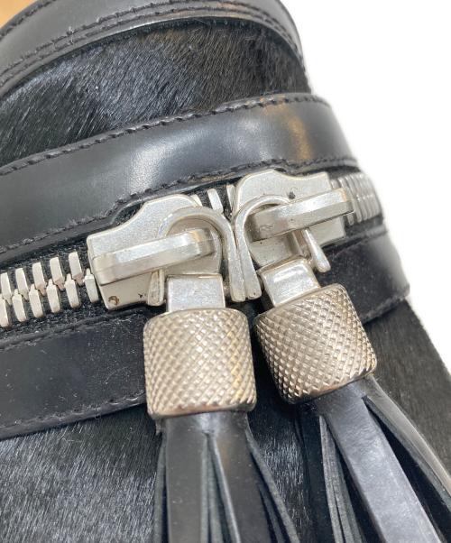 Christian Louboutin（クリスチャン・ルブタン）Christian Louboutin (クリスチャン・ルブタン) ハラコジップローファー ブラック サイズ:SIZE 41の古着・服飾アイテム