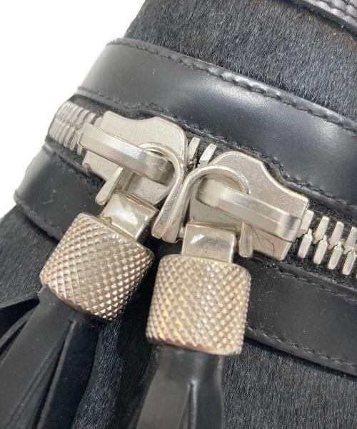 Christian Louboutin（クリスチャン・ルブタン）Christian Louboutin (クリスチャン・ルブタン) ハラコジップローファー ブラック サイズ:SIZE 41の古着・服飾アイテム