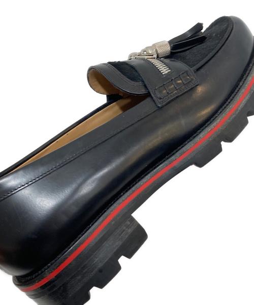 Christian Louboutin（クリスチャン・ルブタン）Christian Louboutin (クリスチャン・ルブタン) ハラコジップローファー ブラック サイズ:SIZE 41の古着・服飾アイテム