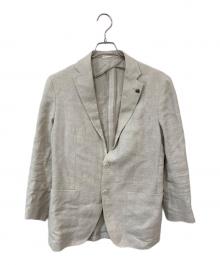 TAGLIATORE（タリアトーレ）の古着「ヴァージンウール リネン メランジテーラードジャケット」｜ベージュ