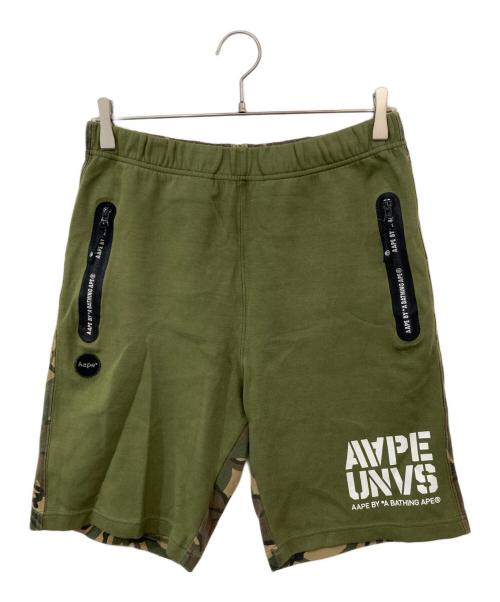 Aape BY A BATHING APE（エーエイプ バイ アベイシングエイプ）Aape BY A BATHING APE (エーエイプ バイ アベイシングエイプ) スウェットハーフパンツ オリーブ サイズ:SIZE Mの古着・服飾アイテム