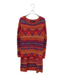 POLO RALPH LAUREN（ポロ・ラルフローレン）の古着「ニットワンピース」｜レッド