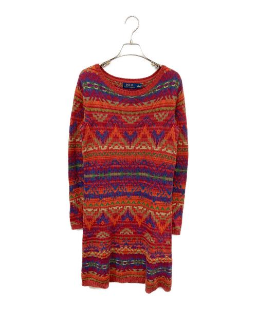 POLO RALPH LAUREN（ポロ・ラルフローレン）POLO RALPH LAUREN (ポロ・ラルフローレン) ニットワンピース レッド サイズ:SIZE Sの古着・服飾アイテム