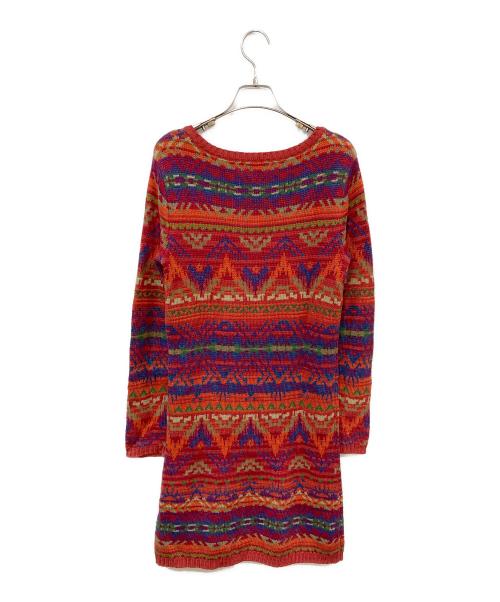 POLO RALPH LAUREN（ポロ・ラルフローレン）POLO RALPH LAUREN (ポロ・ラルフローレン) ニットワンピース レッド サイズ:SIZE Sの古着・服飾アイテム