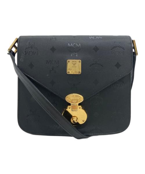 MCM（エムシーエム）MCM (エムシーエム) 総柄ショルダーバッグ ブラックの古着・服飾アイテム