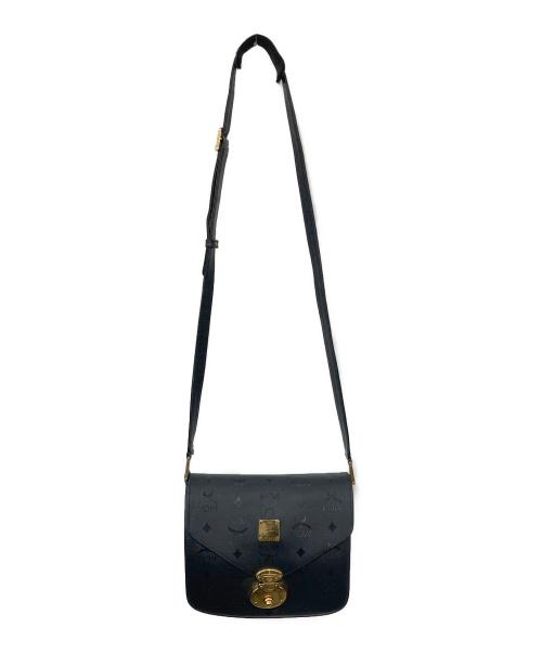 MCM（エムシーエム）MCM (エムシーエム) 総柄ショルダーバッグ ブラックの古着・服飾アイテム