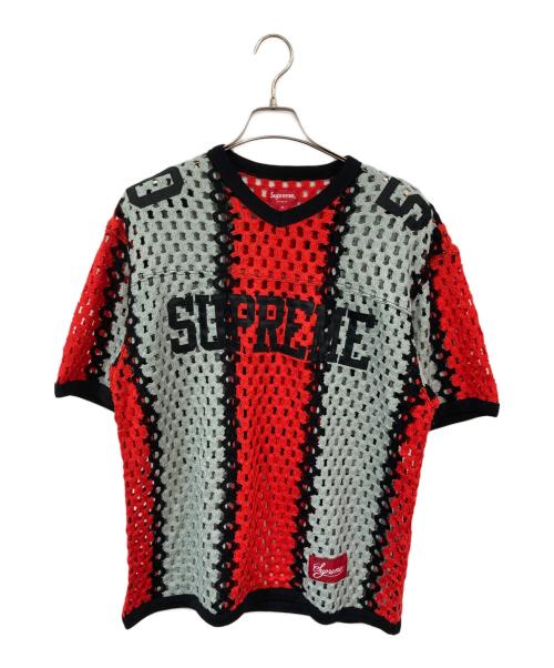 SUPREME（シュプリーム）SUPREME (シュプリーム) CROCHET FOOTBALL JERSEY/クロッシェフットボールジャージ レッド サイズ:SIZE Mの古着・服飾アイテム