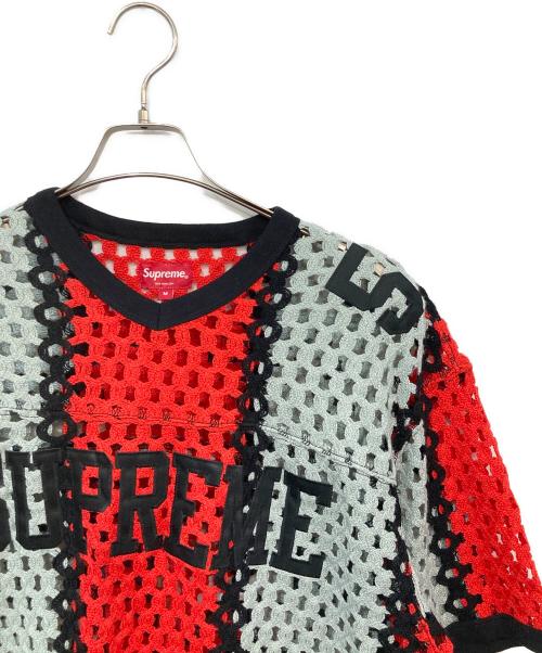 SUPREME（シュプリーム）SUPREME (シュプリーム) CROCHET FOOTBALL JERSEY/クロッシェフットボールジャージ レッド サイズ:SIZE Mの古着・服飾アイテム