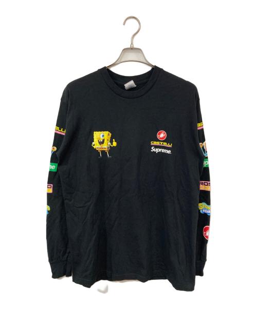 SUPREME（シュプリーム）SUPREME (シュプリーム) Sponge Bob Castelli Cycling L/S Tee/スポンジボブかステリサイクリングL/Sティー ブラック サイズ:SIZE Mの古着・服飾アイテム