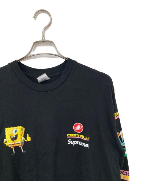 SUPREME（シュプリーム）SUPREME (シュプリーム) Sponge Bob Castelli Cycling L/S Tee/スポンジボブかステリサイクリングL/Sティー ブラック サイズ:SIZE Mの古着・服飾アイテム
