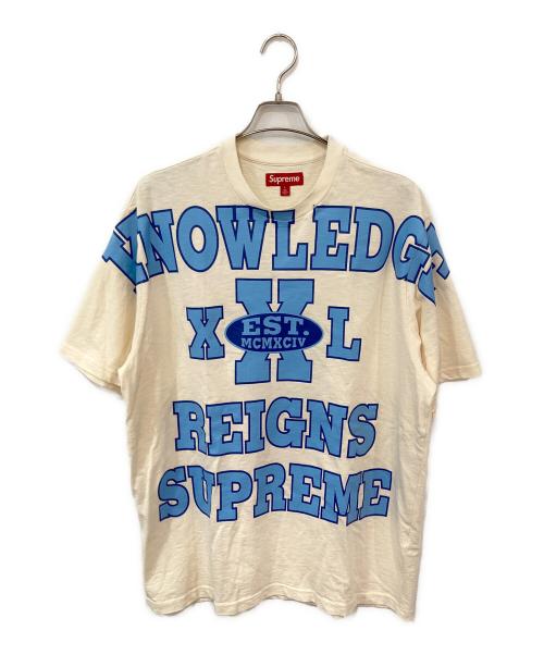 SUPREME（シュプリーム）SUPREME (シュプリーム) Overprint Knowledge S/S Top/オーバープリントナレッジS/Sトップ ベージュ サイズ:SIZE Lの古着・服飾アイテム