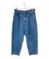9090（9090）の古着「King Logo Wide Tuck Denim Pants/キングロゴワイドタックデニムパンツ」｜インディゴ