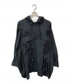 COMME des GARCONS SHIRTコムデギャルソンシャツ）の古着「FRILL DESIGN OVER SHIRT」｜ブラック