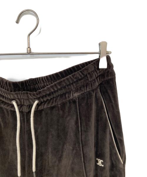CELINE（セリーヌ）CELINE (セリーヌ) トリオンフベロアフレアトラックパンツ ブラウン サイズ:Mの古着・服飾アイテム