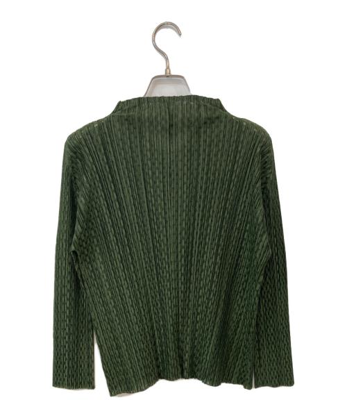PLEATS PLEASE（プリーツプリーズ）PLEATS PLEASE (プリーツプリーズ) プリーツカーディガン グリーン サイズ:3の古着・服飾アイテム