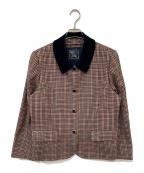 Burberry'sバーバリーズ）の古着「チェック金ボタンジャケット」｜ブラウン