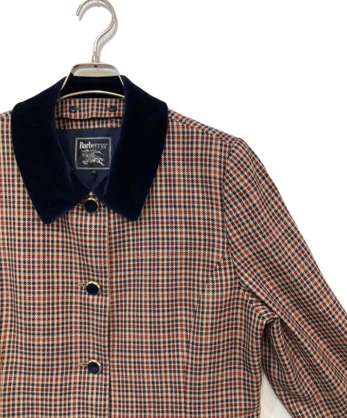 Burberry's（バーバリーズ）Burberry's (バーバリーズ) チェック金ボタンジャケット ブラウン サイズ:17の古着・服飾アイテム
