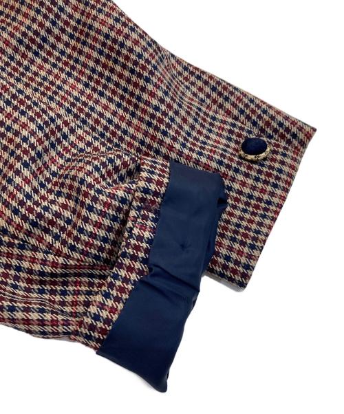 Burberry's（バーバリーズ）Burberry's (バーバリーズ) チェック金ボタンジャケット ブラウン サイズ:17の古着・服飾アイテム