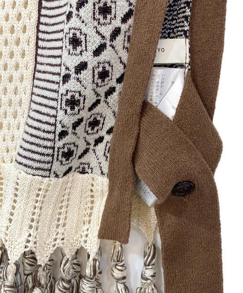 PUBLIC TOKYO（パブリックトウキョウ）PUBLIC TOKYO (パブリックトウキョウ) ジャガードフリンジニットベスト ブラウン サイズ:FREEの古着・服飾アイテム