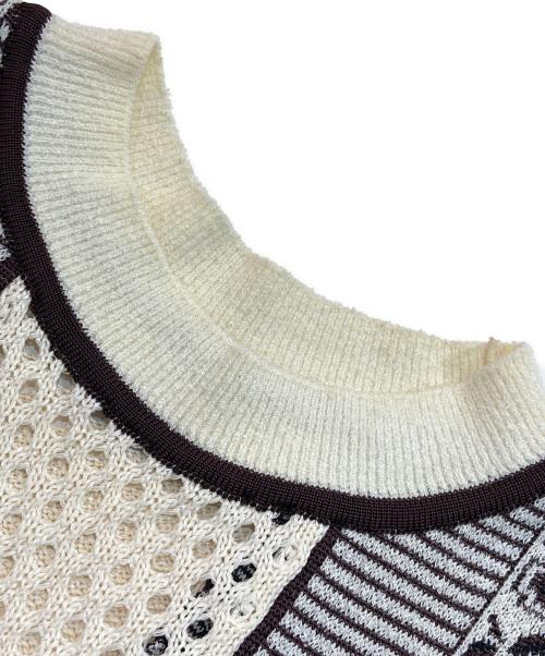 PUBLIC TOKYO（パブリックトウキョウ）PUBLIC TOKYO (パブリックトウキョウ) ジャガードフリンジニットベスト ブラウン サイズ:FREEの古着・服飾アイテム