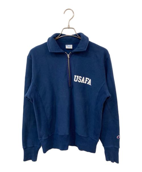 Champion REVERSE WEAVE（チャンピオン リバース ウィーブ）Champion REVERSE WEAVE (チャンピオン リバース ウィーブ) USAFA ハーフジップスウェット ネイビー サイズ:SIZE Mの古着・服飾アイテム