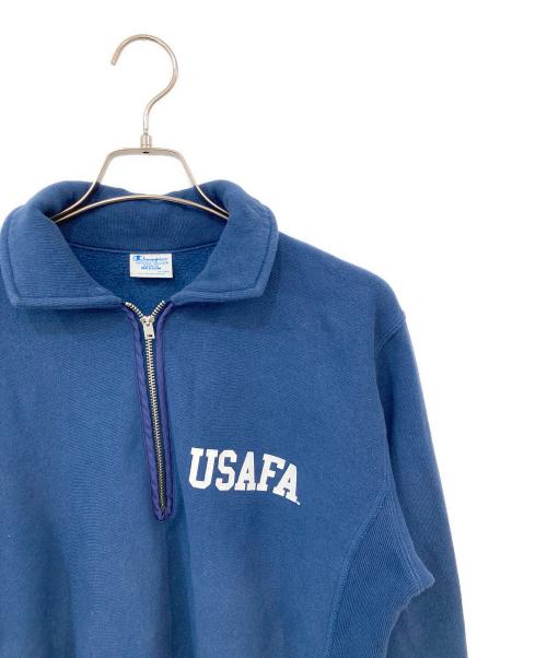 Champion REVERSE WEAVE（チャンピオン リバース ウィーブ）Champion REVERSE WEAVE (チャンピオン リバース ウィーブ) USAFA ハーフジップスウェット ネイビー サイズ:SIZE Mの古着・服飾アイテム