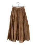 HER LIP TOハーリップトゥ）の古着「Asymmetry Tiered Skirt/アシンメトリーティアードスカート」｜ブラウン