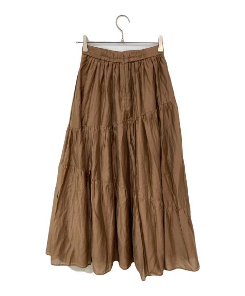 HER LIP TO（ハーリップトゥ）HER LIP TO (ハーリップトゥ) Asymmetry Tiered Skirt/アシンメトリーティアードスカート ブラウン サイズ:SIZE Sの古着・服飾アイテム