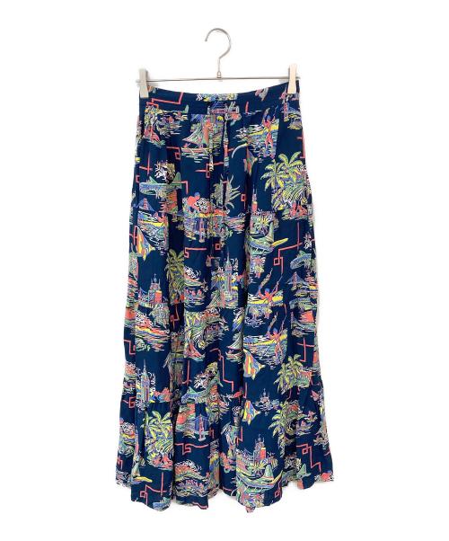 Sun Surf（サンサーフ）Sun Surf (サンサーフ) BEAMS BOY (ビームスボーイ) 別注 ハワイアン ティアード スカート ブルー サイズ:SIZE Freeの古着・服飾アイテム