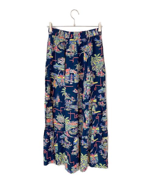 Sun Surf（サンサーフ）Sun Surf (サンサーフ) BEAMS BOY (ビームスボーイ) 別注 ハワイアン ティアード スカート ブルー サイズ:SIZE Freeの古着・服飾アイテム