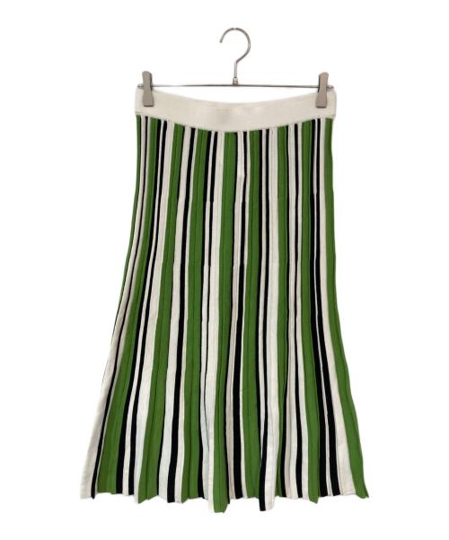 WEEKEND Max Mara（ウィークエンド マックスマーラ）Weekend Max Mara (ウィークエンド マックスマーラ) ニットスカート グリーン×ホワイト サイズ:Mの古着・服飾アイテム