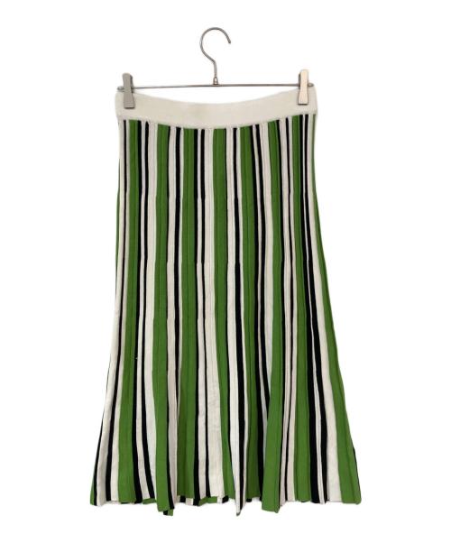 WEEKEND Max Mara（ウィークエンド マックスマーラ）Weekend Max Mara (ウィークエンド マックスマーラ) ニットスカート グリーン×ホワイト サイズ:Mの古着・服飾アイテム